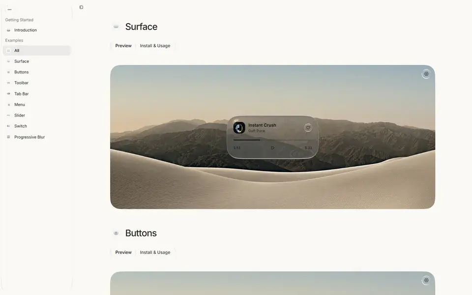 Liquid Glass Glassapp website preview