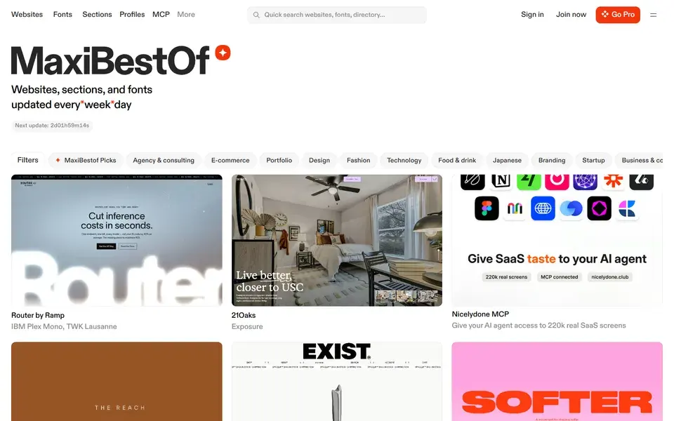 MaxiBestOf website preview