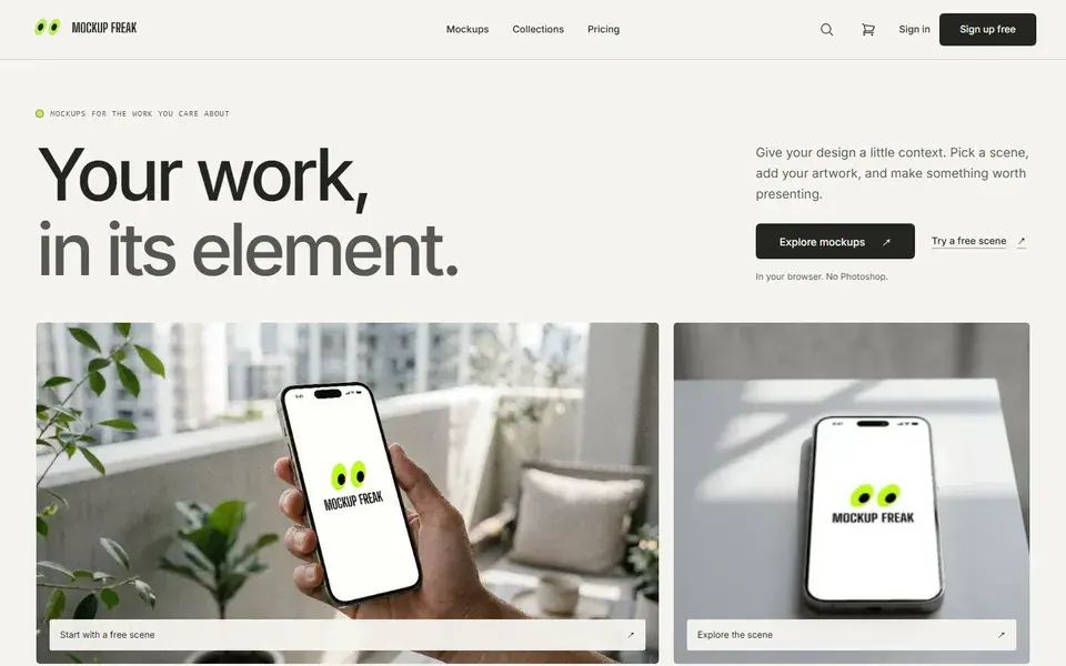 Mockup Freak website preview