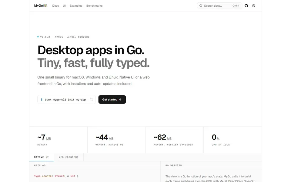 MyGo website preview