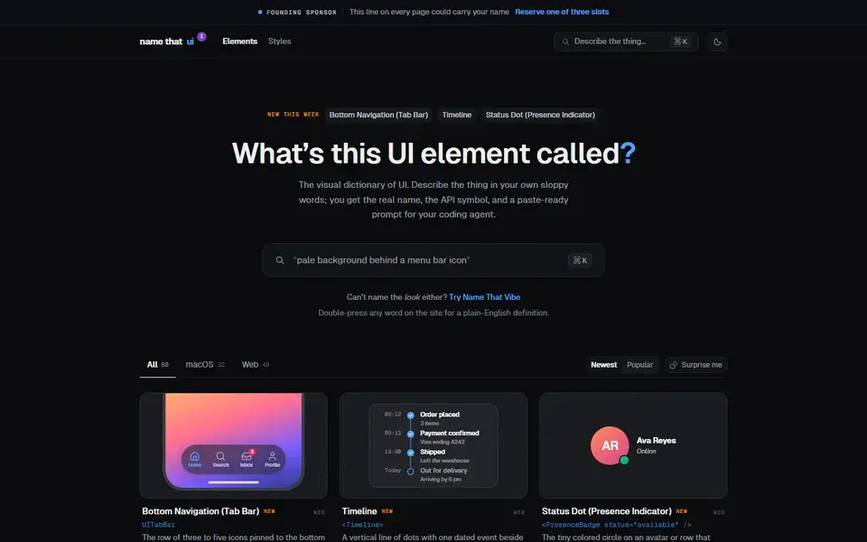 Namethatui website preview