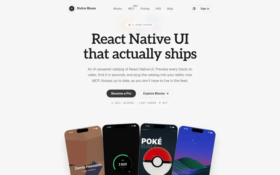 Native Bloom website preview