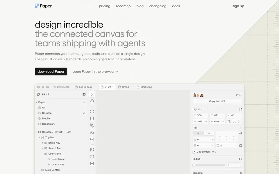 Paper website preview