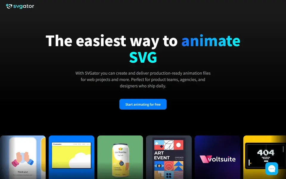 SVGator website preview