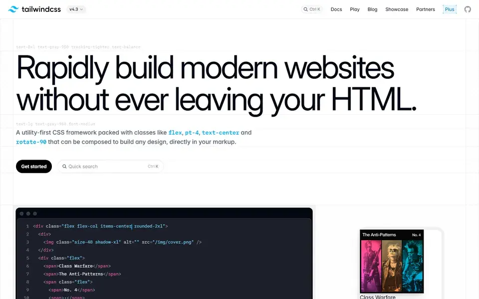 Tailwind CSS website preview