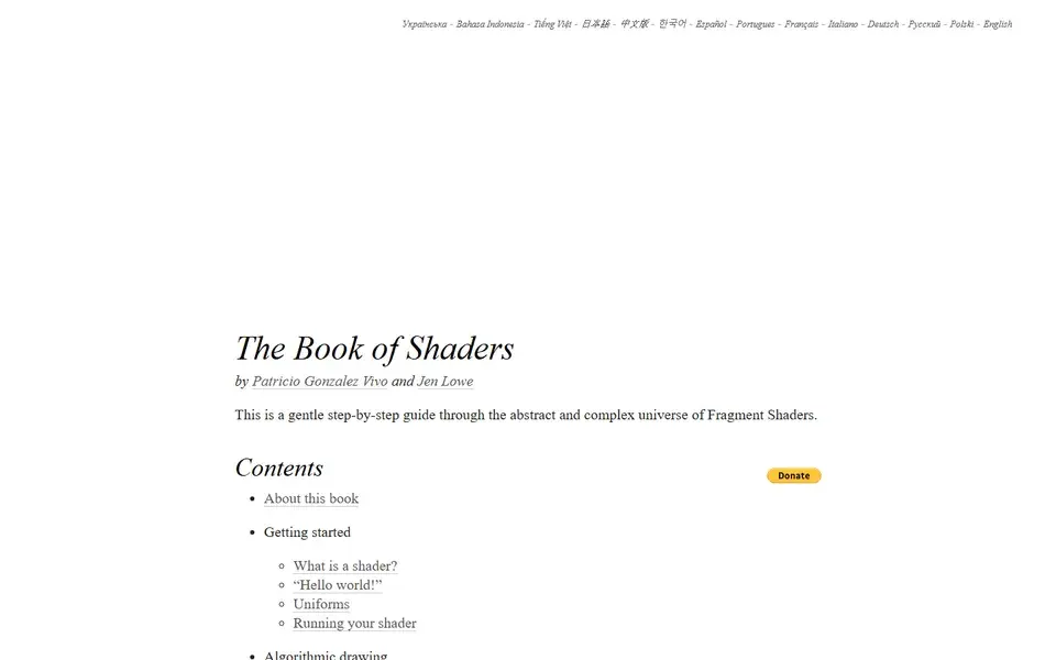 The Book of Shaders website preview