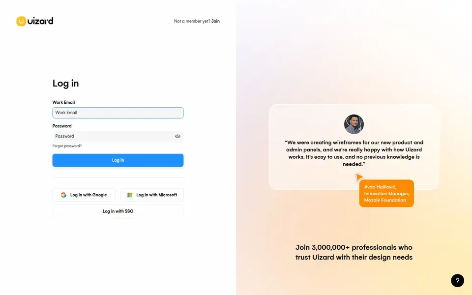 Uizard website preview