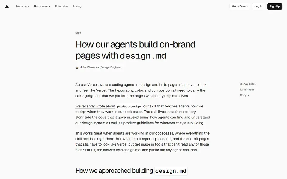 Vercel website preview